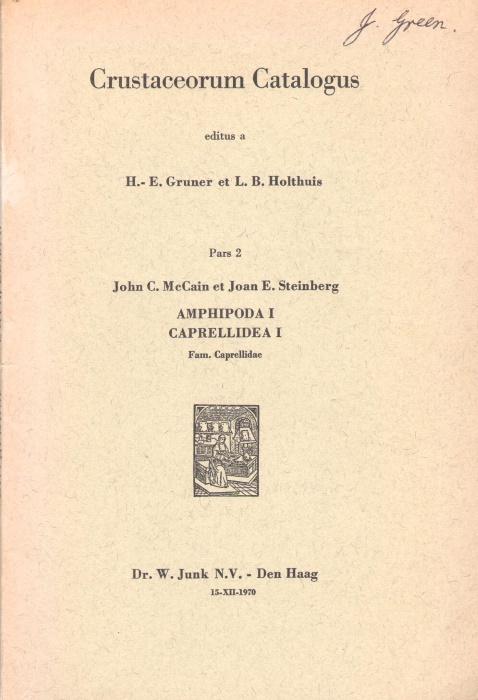 McCain, J.C.; Steinberg, J.E. - Crustaceorum Catalogus Pars 2. Amphipoda I. Caprellidea I: Fam. Caprellidae