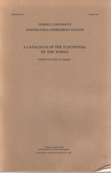 Claassen, P.W. - A Catalogue of the Plecoptera of the World