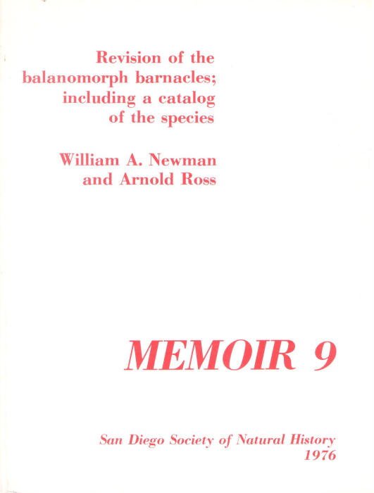Williams, W.A.; Ross, A. - Revision of the Balanomorph Barnacles; Including a Catalog of the Species
