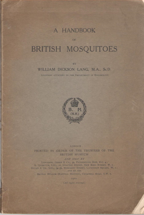 Lang, W.D. - A Handbook of British Mosquitoes