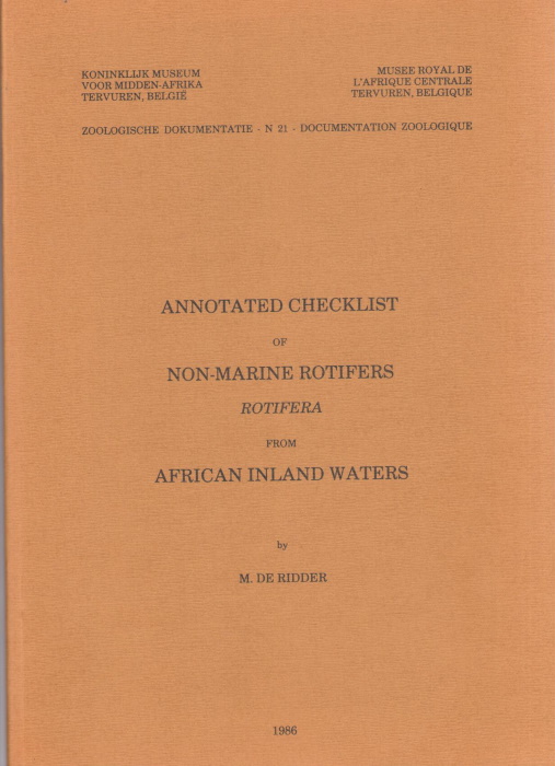 De Ridder, M. - Annotated Checklist of Non-marine Rotifers Rotifera from African Inland Waters