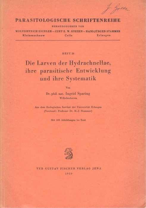 Sparing, I. - Larven der Hydrachnellae, ihre parasitische Entwicklung und ihre Systematik