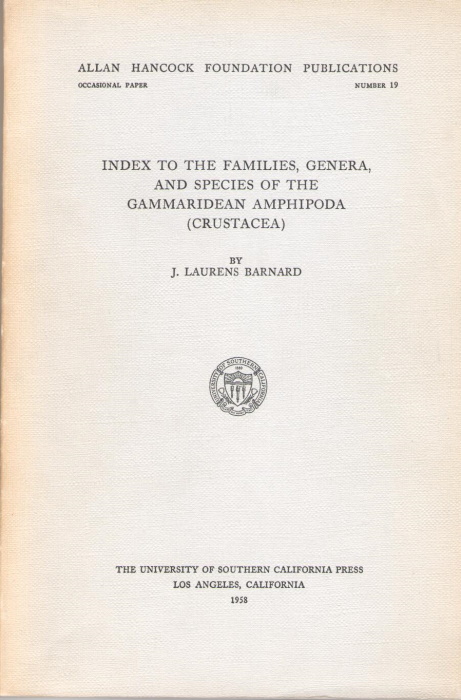 Barnard, J.L. - Index to the families, genera, species of the Gammaridean Amphipoda (Crustacea)