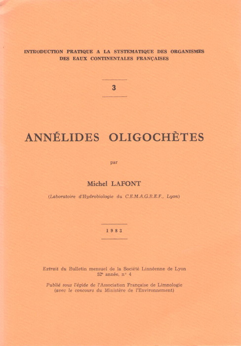 Lafont, M. - Annlides Oligochtes (Introduction pratique  la systmatique des organismes des eaux continentales franaises 3)