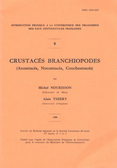 Nourisson, M.; Thiery, A. - Crustacs Branchiopodes (Anostacs, Notostracs, Conchostracs) (Introduction pratique  la systmatique des organismes des eaux continentales franaises 9)