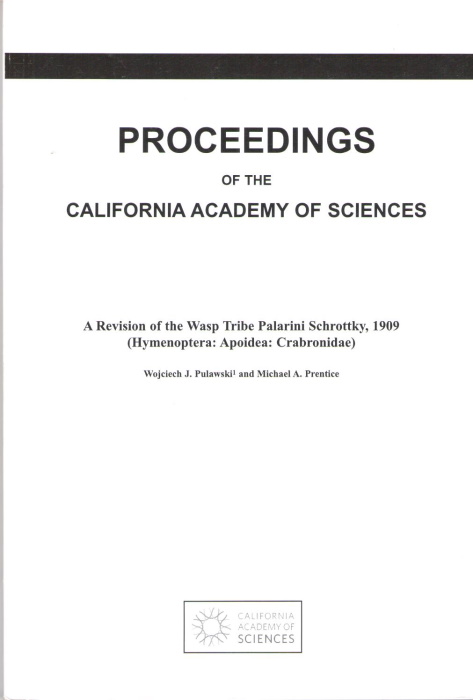 Pulawski, W.J.; Prentice, M.A. - Revision of the Wasp Tribe Palarini Schrottky, 1909 (Hymenoptera: Apoidea: Crabronidae)