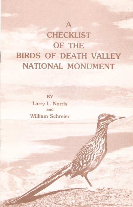 Norris, L.N.; Schreier, W. - A Checklist of the Birds of Death Valley National Monument