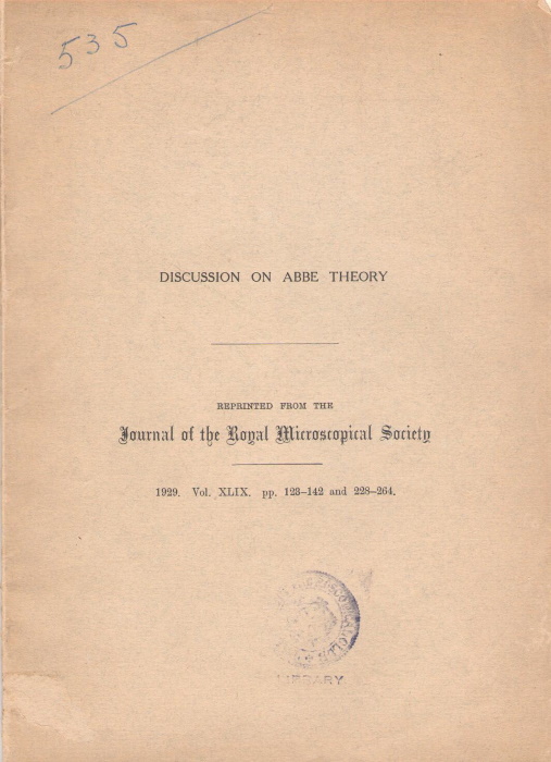 Gordon, J.W. - Contribution to the Discussion on the Abbe Theory