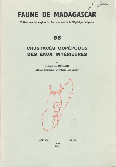 Dussart, B.H. - Faune de Madagascar 58: Crustaces Copepodes des eaux interieures