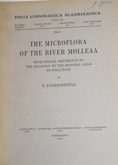 Fjerdingstad, E. - Microflora of the River Mlleaa: with Special Reference to the Relation of the Benthal Algae to Pollution