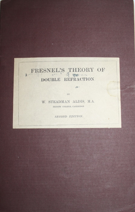 Aldis, W.S. - A Chapter on Fresnel's Theory of Double Refraction