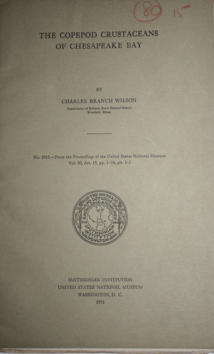 Wilson, C.B. - The Copepod Crustaceans of Chesapeake Bay