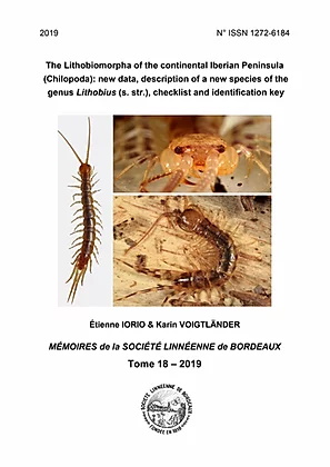 Iorio, E.; Voigtlnder, K. - The Lithobiomorpha of the continental Iberian Peninsula (Chilopoda): New data, description of a new species of the genus <i>Lithobius</i> (s. str.), checklist and identification key