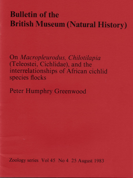 Greenwood, P.H. - On Macropleurodus, Chilotilapia (Teleostei, Cichlidae), and the interrelationships of African cichlid species flocks