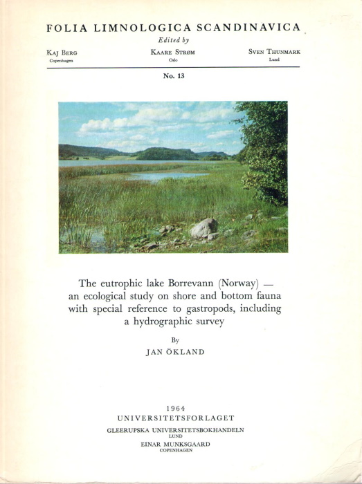 kland, J. - The Eutrophic Lake Borrevann (Norway): an Ecological Study on Shore and Bottom Fauna with special reference to Gastropods, including a Hydrographic Survey