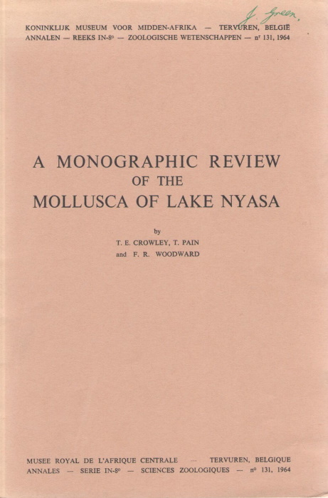 Crowley, T.E.; Pain, T.; Woodward, F.R. - A Monographic Review of the Mollusca of Lake Nyasa