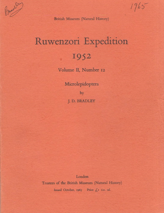 Bradley, J.D. - Ruwenzori Expedition 1952. Vol. II(12): Microlepidoptera