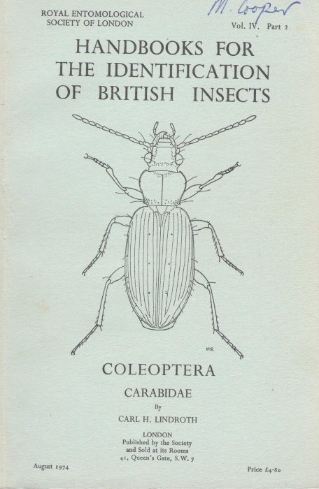 Lindroth, C.H. - Coleoptera Carabidae (Handbooks for the Identification of British Insects 4/2)