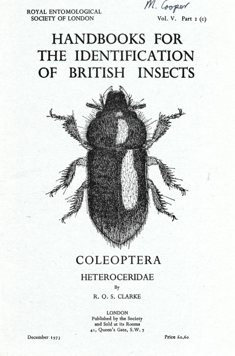 Clarke, R.O.S. - Heteroceridae (Handbooks for the Identification of British Insects 5/2c)