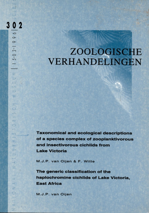 van Oijen, M.J.P.; Witte, F. - Taxonomical and ecological descriptions of a species complexof zooplanktivorous and insectivorous cichlids from Lake Victoria / The generic classifification of the haplochromine cichlids of Lake Victoria East Africa