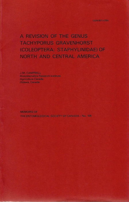 Campbell, J.M. - A Revision of the Genus Tachyporus Gravenhorst (Coleoptera: Staphylinidae) of North and Central America