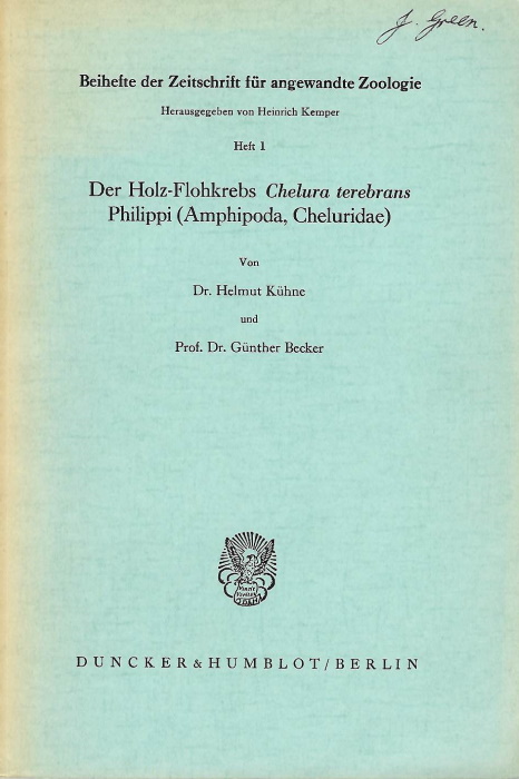 Khne, H.; Becker, G. - Der Holz-Flohkrebs <i>Chelura terebrans</i> Philippi (Amphipoda, Cheluridae)