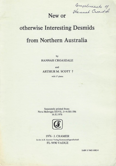 Croasdale, H.; Scott, A.M. - New or otherwise Interesting Desmids from Northern Australia