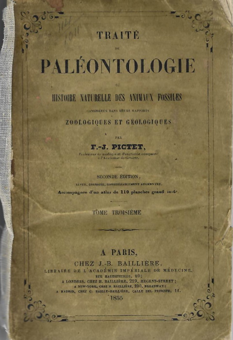Pictet, F.-J. - Trait de Palontologie o histoire naturelle des animaux fossiles considrs dans leurs rapports zoologiques et gologiques