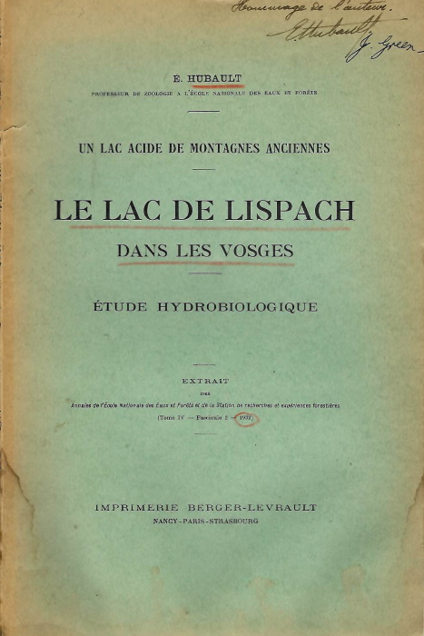 Hubault, E. - Le Lac de Lispach dans les Vosges: Un lac acide de montagnes anciennes