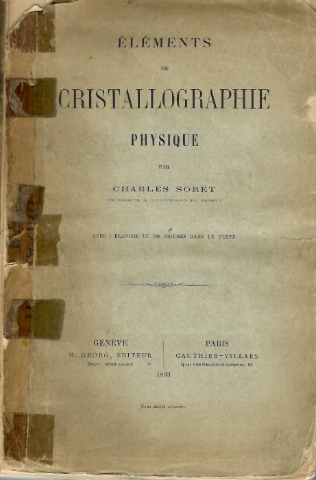 Soret, C. - Elments de cristallographie physique