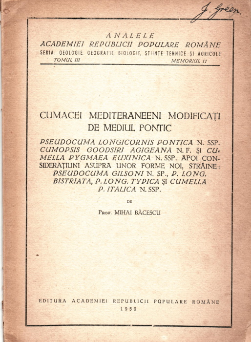Bacescu, M. - Cumacei Mediteraneeni Modificati de Mediul Pontic