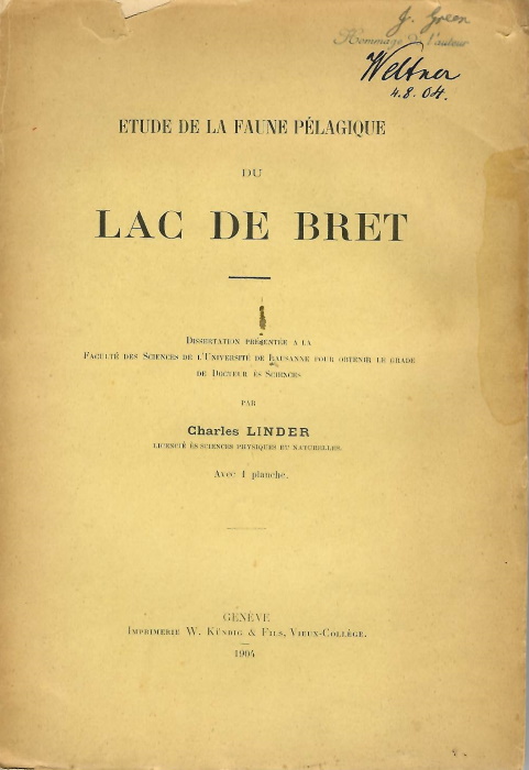 Linder, C. - Etude de la faune plagique du Lac de Bret
