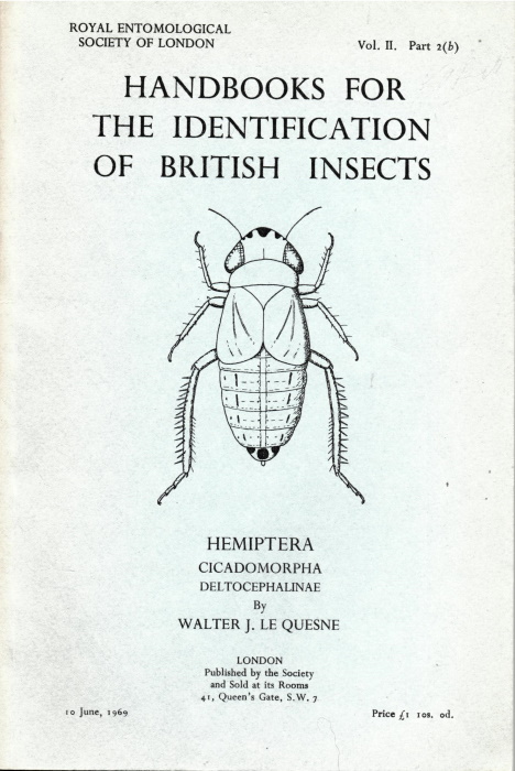 Le Quesne, W.J. - Hemiptera Cicadomorpha Deltocephalinae (Handbooks for the Identification of British Insect 2/2b)