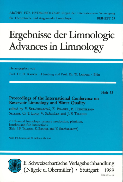 Talling, J.F.; Brandi, Z.; Straskrabova, V. - Proceedings of the International Conference on Reservoir Limnology and Water Quality 2. Chemical limnology, primary production, plankton, benthos and fish interactions