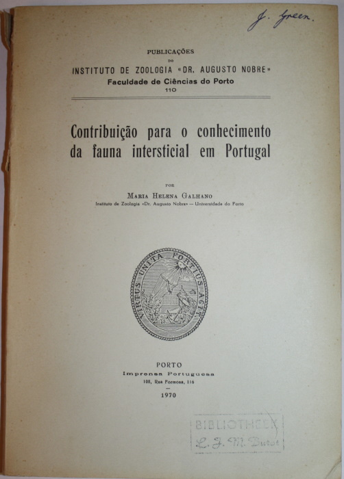 Galhano, M.H. - Contribuio para o conhecimento da fauna intersticial em Portugal