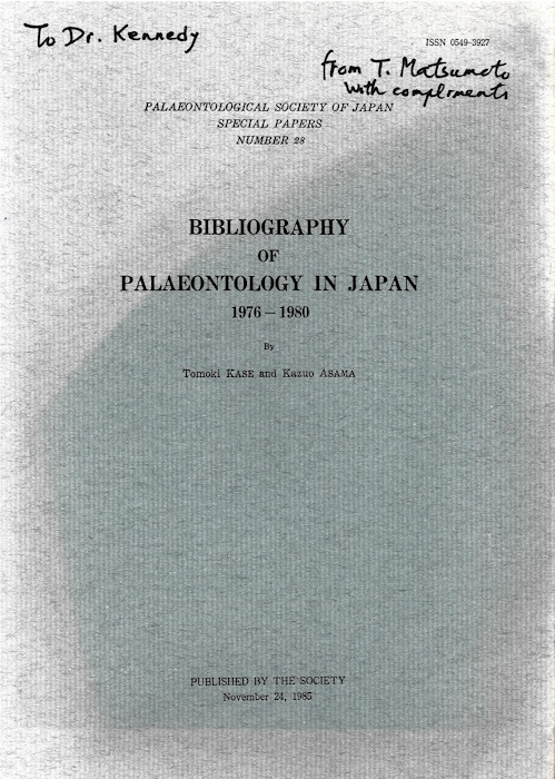 Kase, T.; Asama, K. - Bibliography of palaeontology in Japan 1976-1980