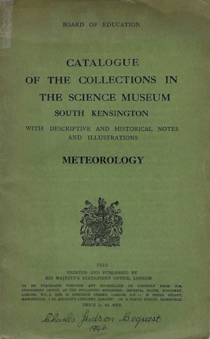 Science Museum - Meteorology: Catalogue of the Collections in the Science Museum South Kensington