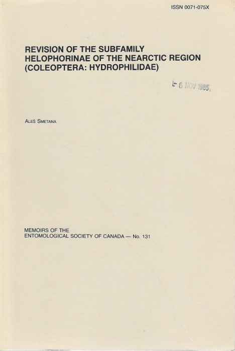 Smetana, A. - Revision of the Subfamily Helophorinae of the Nearctic Region (Coleoptera: Hydrophilidae)
