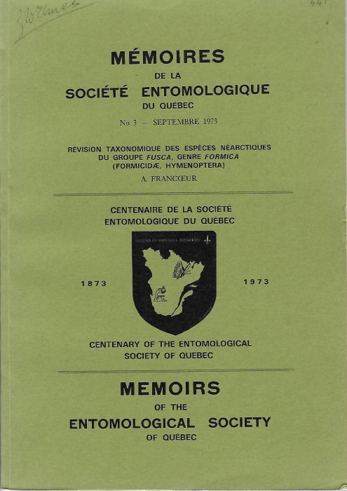 Francoeur, A. - Rvision Taxonomique des Especes Narctiques du groupe Fusca, genre Formica (Formicidae, Hymenoptera)