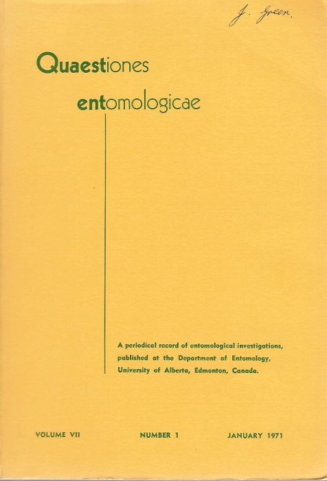 Nimmo, A.P. - The Adult Rhyacophilidae and Limnephilidae (Trichoptera) of Alberta and Eastern British Columbia and their Post-Glacial Origin