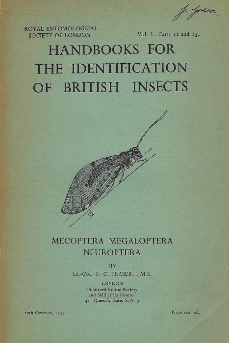 Fraser, F.C. - Mecoptera Megaloptera Neuroptera (Handbooks for the Identification of British Insects 1/12 and 13)