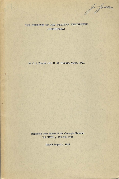 Drake, C.J.; Harris, H.M. - The Gerrinae of the Western Hemisphere  (Hemiptera)