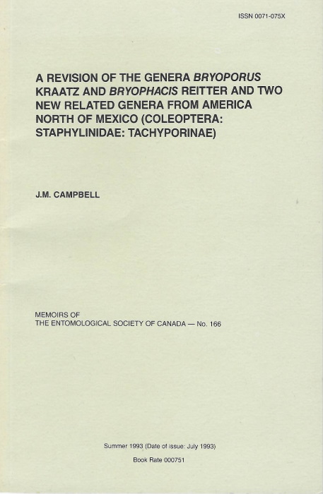 Campbell, J.M. - A Revision of the Genera <i>Bryoporus</i> Kraatz and <i>Bryophacis</i> Reitter and two new related genera from Amerca North of Mexico (Coleoptera: Staphylinidae: Tachporinae)