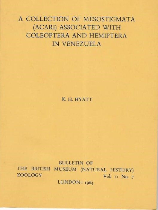 Hyatt, K.H. - A Collection of Mesostigmata (Acari) associated with Coleoptera and Hemiptera in Venezuela