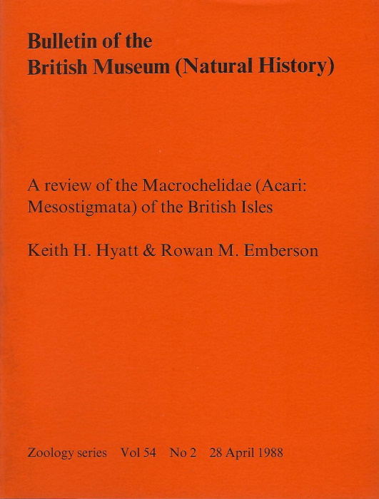 Hyatt, K.H.; Emberson, R.M. - A review of the Macrochelidae (Acari: Mesostigmata) of the British Isles