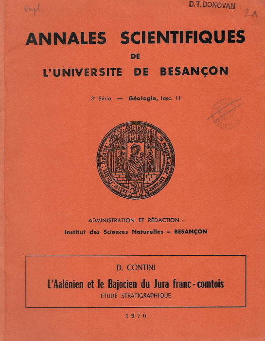 Contini, D. - L'Aalnien et le Bajocien du Jura Franc-comtois tude stratigraphique