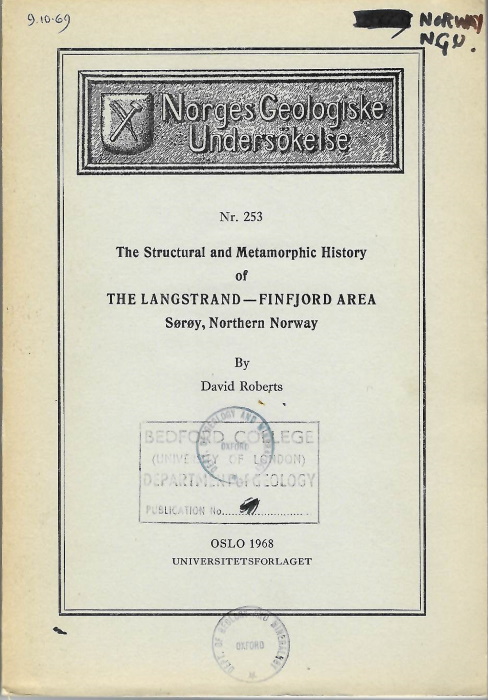 Roberts, David - The Structural and Metamorphic History of the Langstrand-Finfjord Area, Sry, Northern Norway