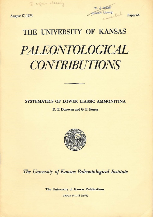 Donovan, D.T.; Forsey, G.F. - Systematics of Lower Liassic Ammonitina