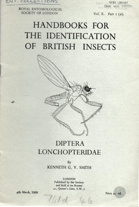 Smith, K.G.V. - Diptera Lonchopteridae (Handbooks for the Identification of British Insects 10/2ai)