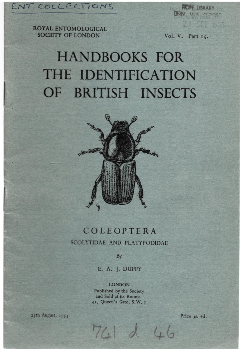 Duffy, E.A.J. - Coleoptera Scolytidae and Platypodidae (Handbooks for Identification of British Insects 5/15)